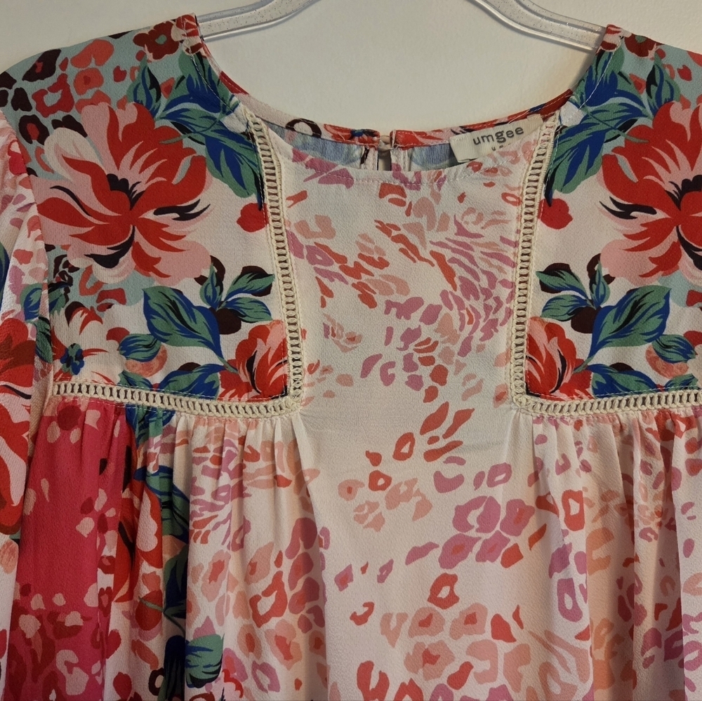 UMGEE Floral Long Sleeve Dress Large - Picture 2 of 6